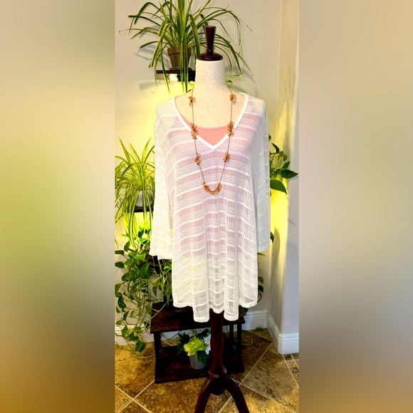 Taylor Other - Taylor White Knit Swim Cover-Up